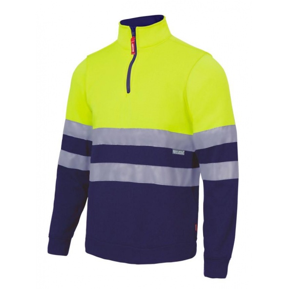 Comprar Sudadera bicolor con cremallera alta visibilidad serie 305701 online barato Amarillo Fluor