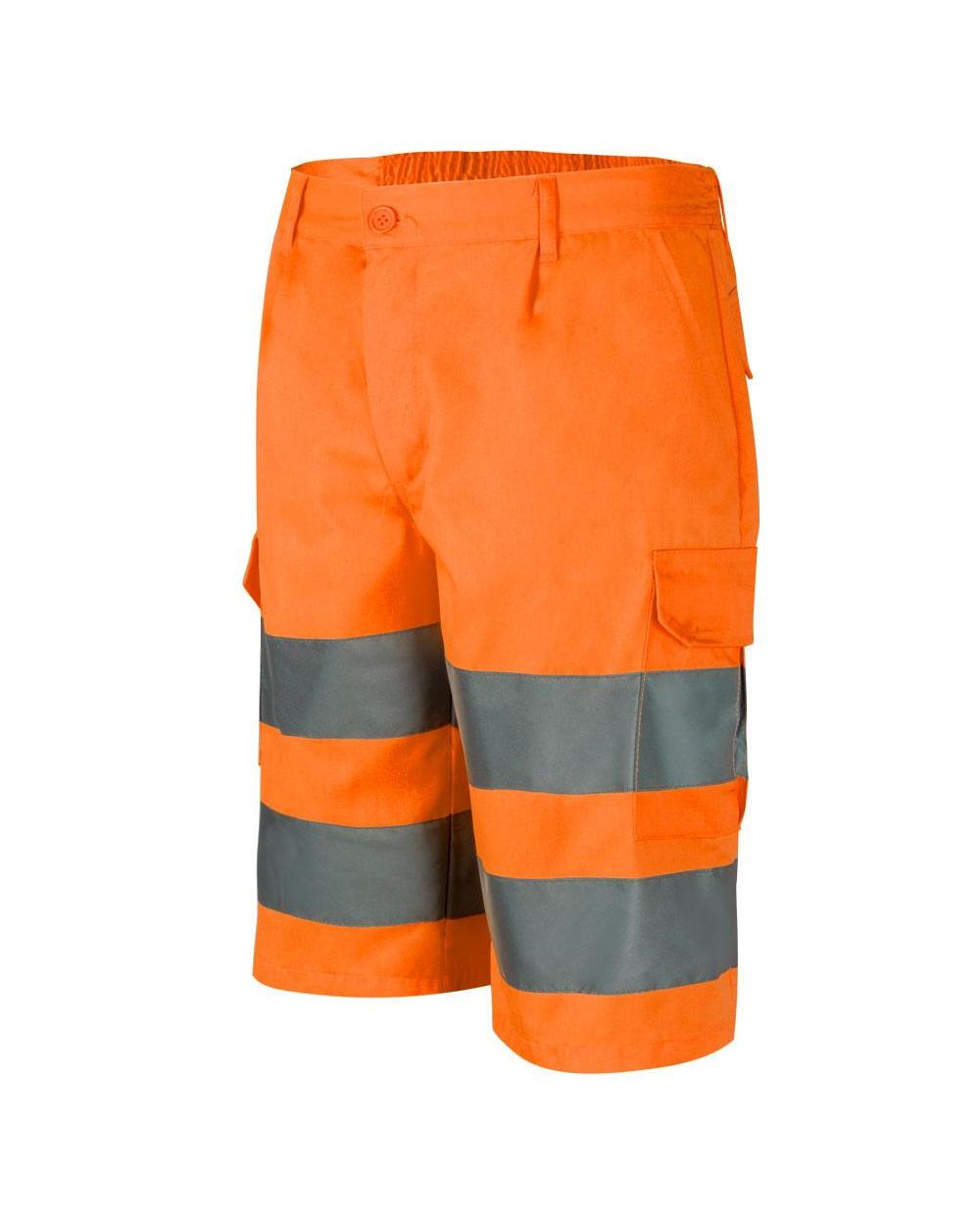 Comprar Bermuda multibolsillos alta visibilidad serie 303005 online barato Naranja Fluor