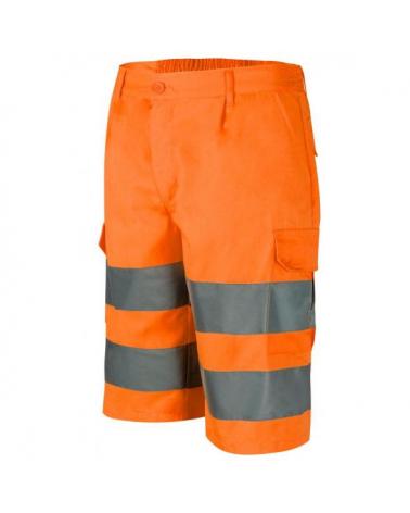 Comprar Bermuda multibolsillos alta visibilidad serie 303005 online barato Naranja Fluor