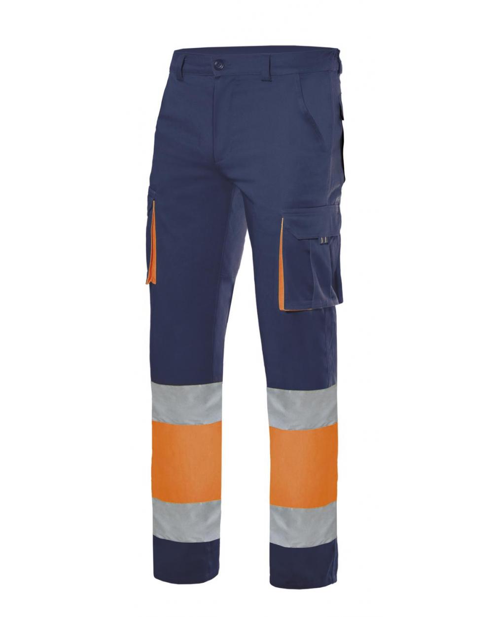 Comprar Pantalón 100% algodón bicolor alta visibilidad serie 303007 online barato Azul Navy