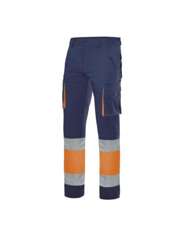 Comprar Pantalón 100% algodón bicolor alta visibilidad serie 303007 online barato Azul Navy