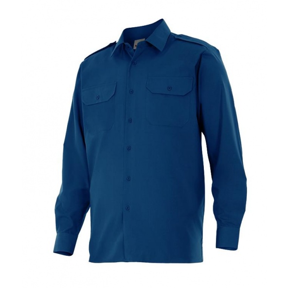 Comprar Camisa manga larga con galoneras serie 530 online barato Azul Marino