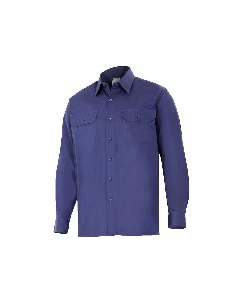 Comprar Camisa 100% algodon manga larga serie 533 online barato Azul Marino