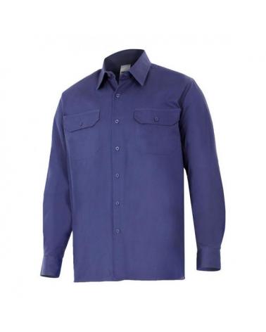 Comprar Camisa 100% algodon manga larga serie 533 online barato Azul Marino