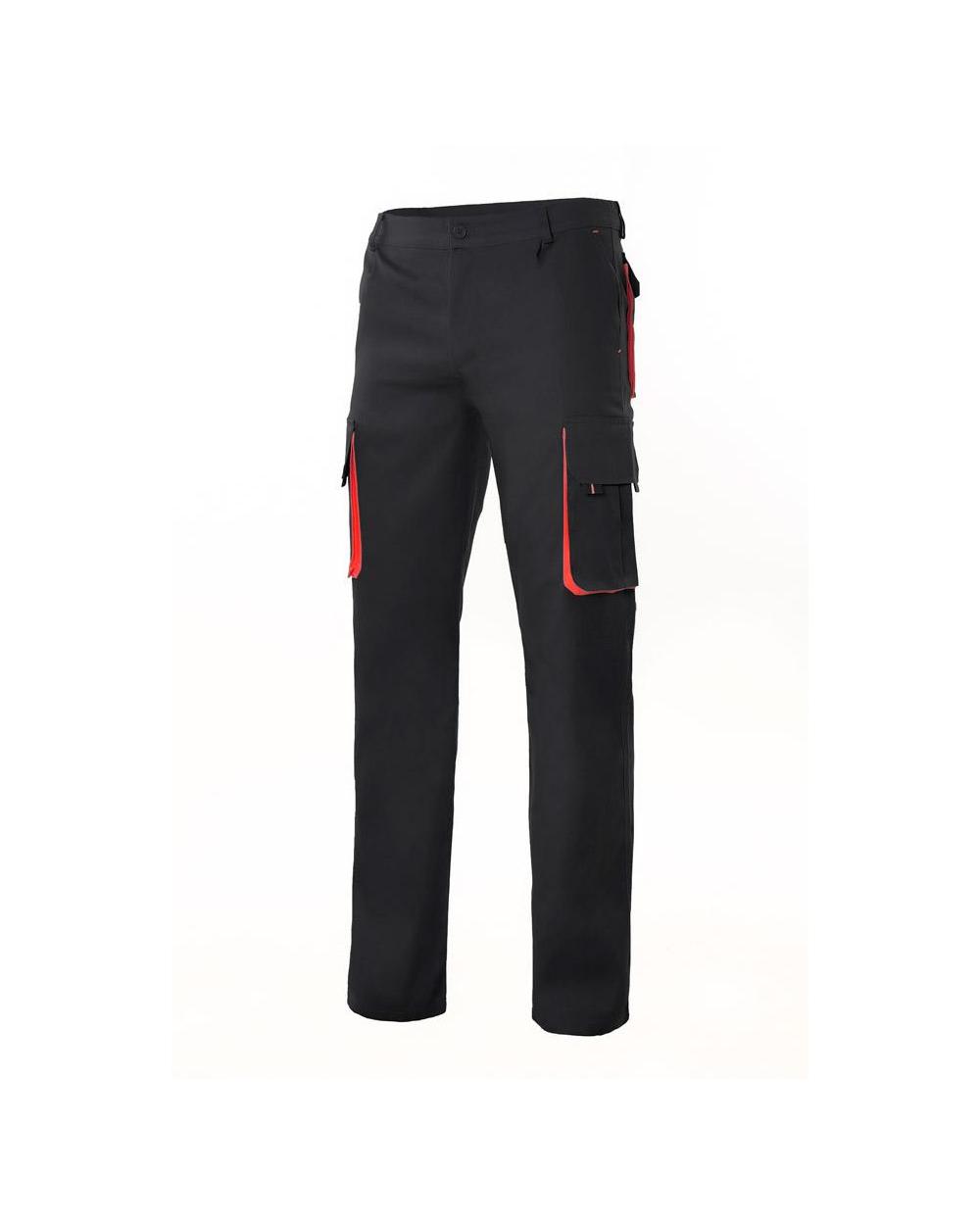 Comprar Pantalón bicolor  multibolsillos serie 103004 online barato Negro/Rojo