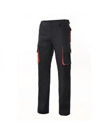 Comprar Pantalón bicolor  multibolsillos serie 103004 online barato Negro/Rojo