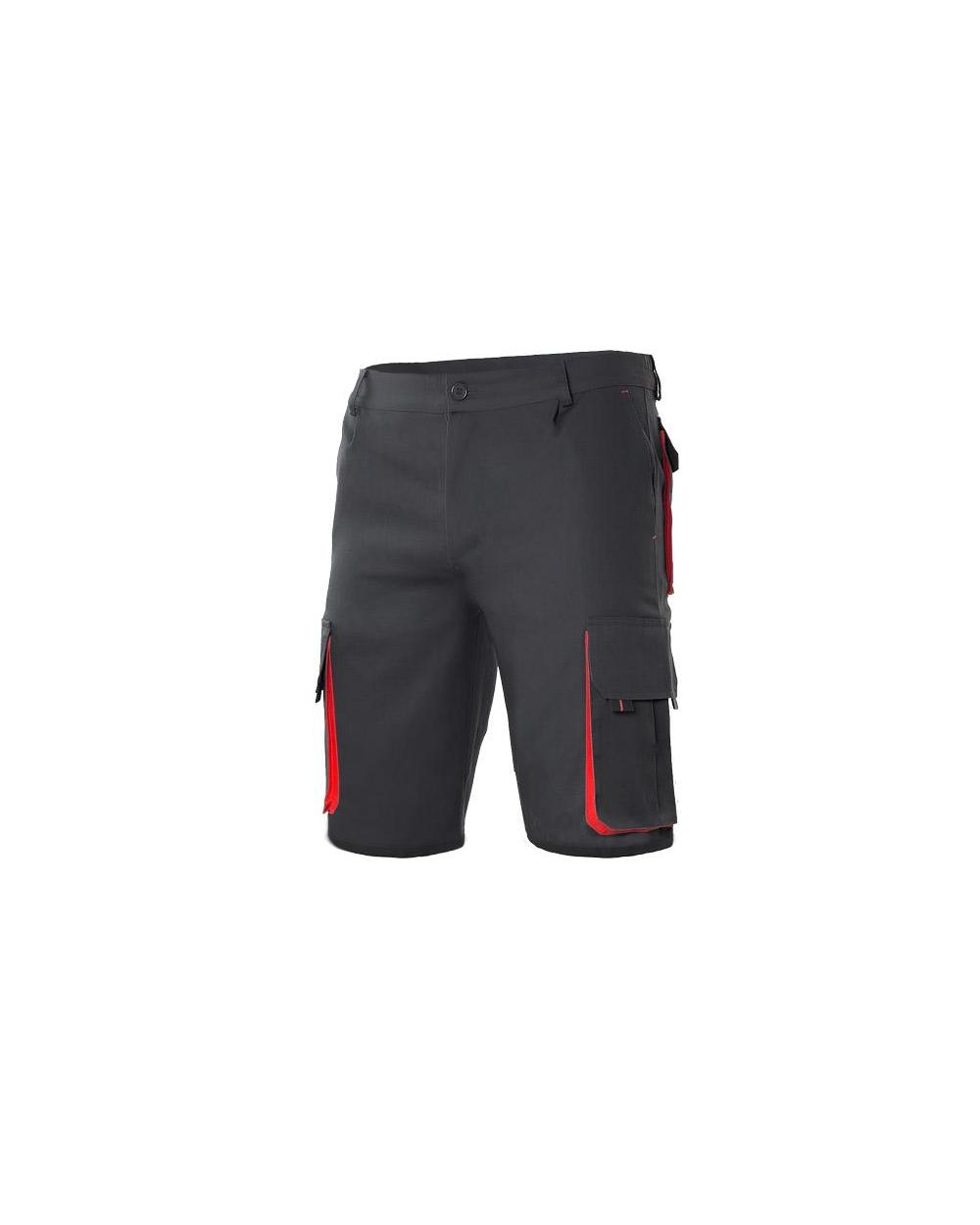 Comprar Bermudas bicolor multibolsillos serie 103007 online barato Negro/Rojo