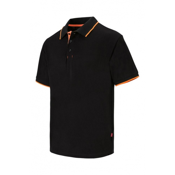 Comprar Polo bicolor raya manga corta serie 105505 online barato Negro/Nar.Flour