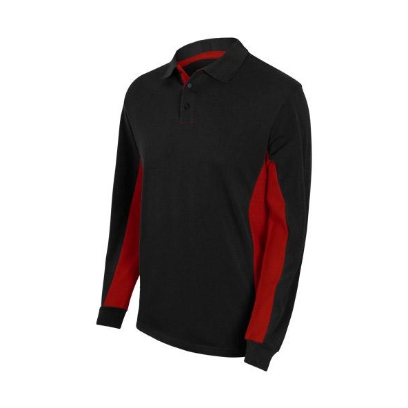 Comprar Polo bicolor manga larga serie 105514 online barato Negro/Rojo
