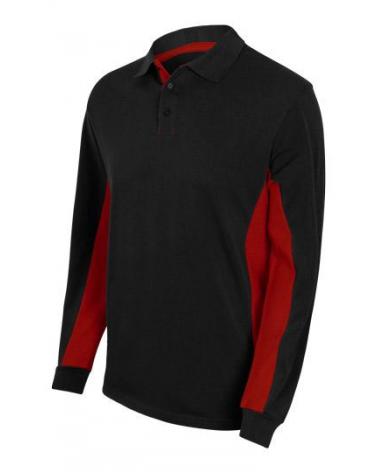 Comprar Polo bicolor manga larga serie 105514 online barato Negro/Rojo