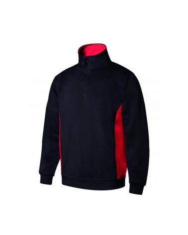 Comprar Sudadera bicolor con media cremallera serie 105704 online barato Negro/Rojo