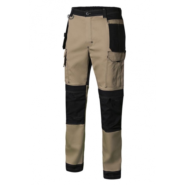 Comprar Pantalón canvas stretch con bolsillos flotantes serie 103019s online barato Beige Arena/Negro