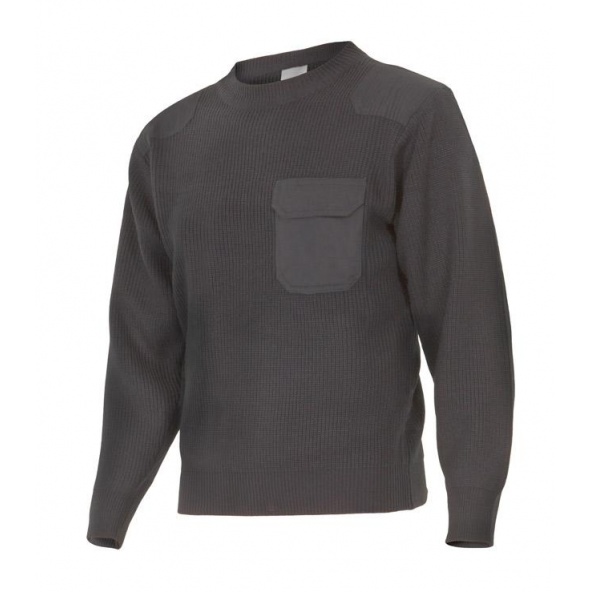 Comprar Jersey punto grueso con cuello redondo serie 100 online barato Gris