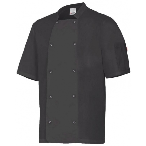 Comprar Chaqueta de cocina con automaticos manga corta serie 405205 online barato Negro