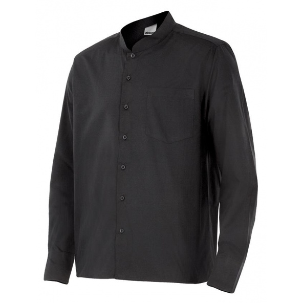 Comprar Camisa con cuello mao serie listan online barato Negro