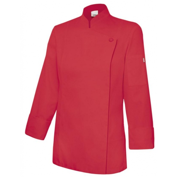 Comprar Chaqueta de cocina mujer con cremallera serie 405203tc online barato Rojo Coral