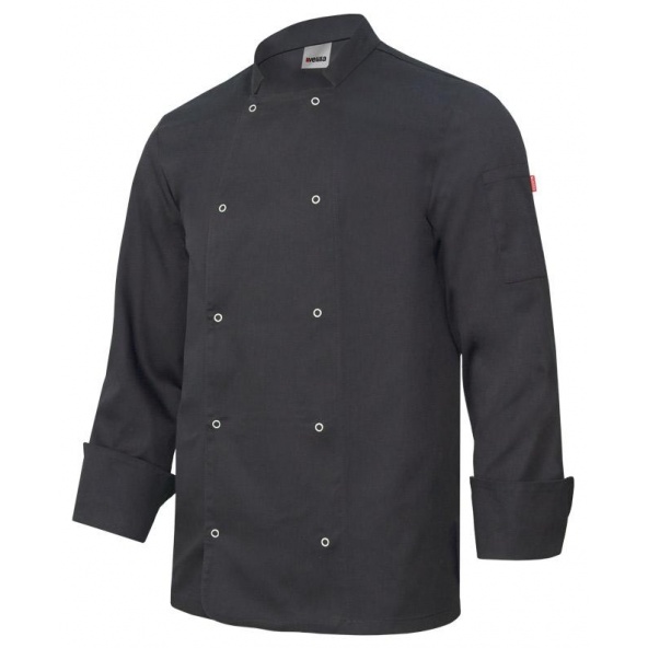 Comprar Chaqueta de cocina con automaticos manga larga serie 405206 online barato Negro