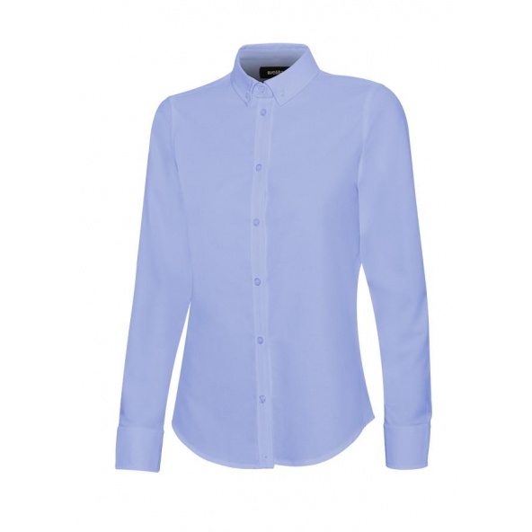 Comprar Camisa oxford stretch manga larga mujer serie 405005s online barato Celeste