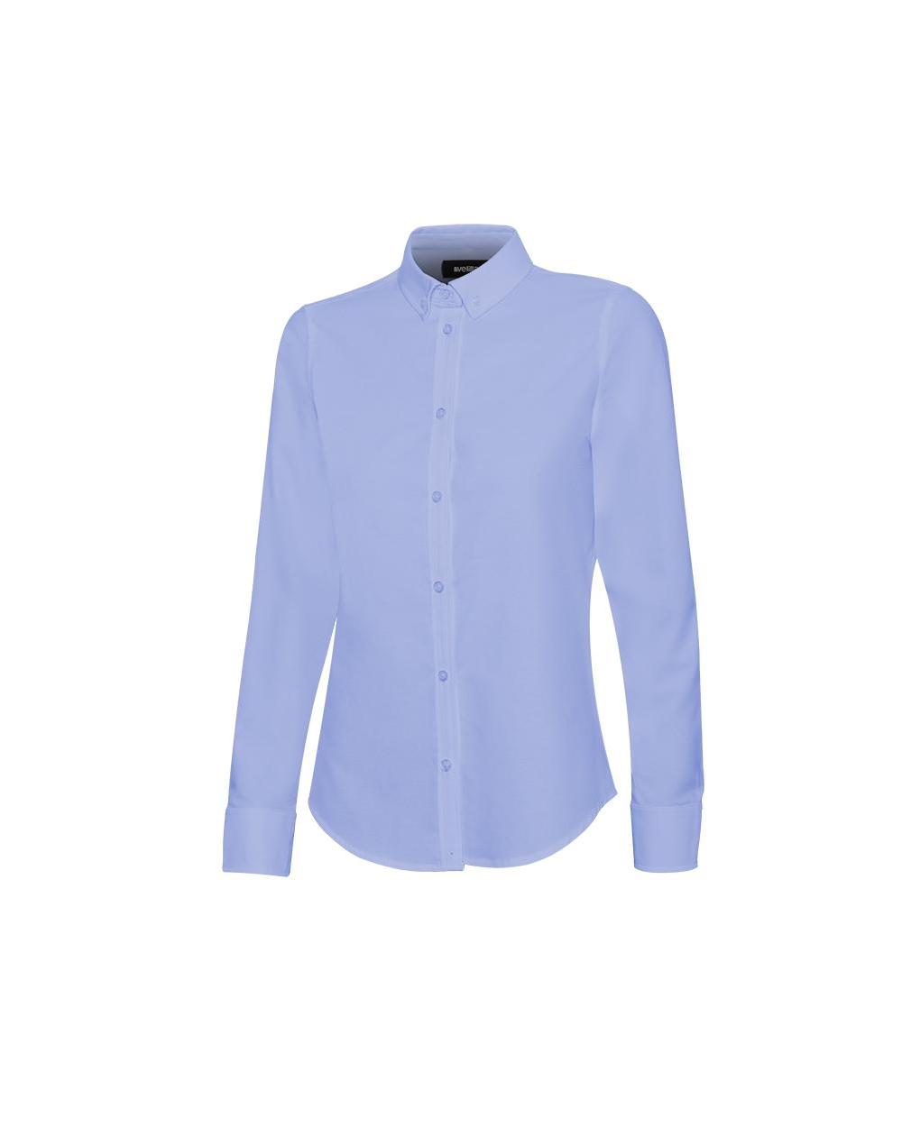 Comprar Camisa oxford stretch manga larga mujer serie 405005s online barato Celeste