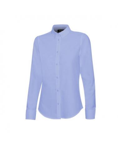 Comprar Camisa oxford stretch manga larga mujer serie 405005s online barato Celeste