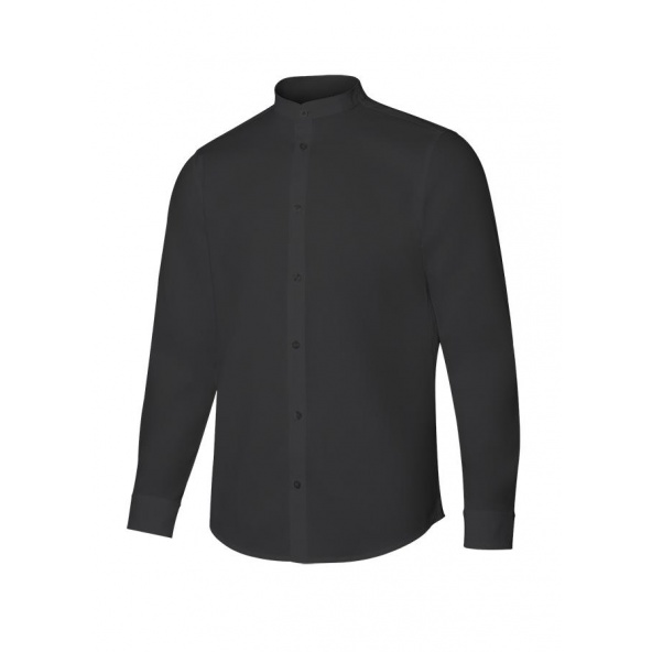 Comprar Camisa cuello tirilla stretch manga larga serie 405013s online barato Negro