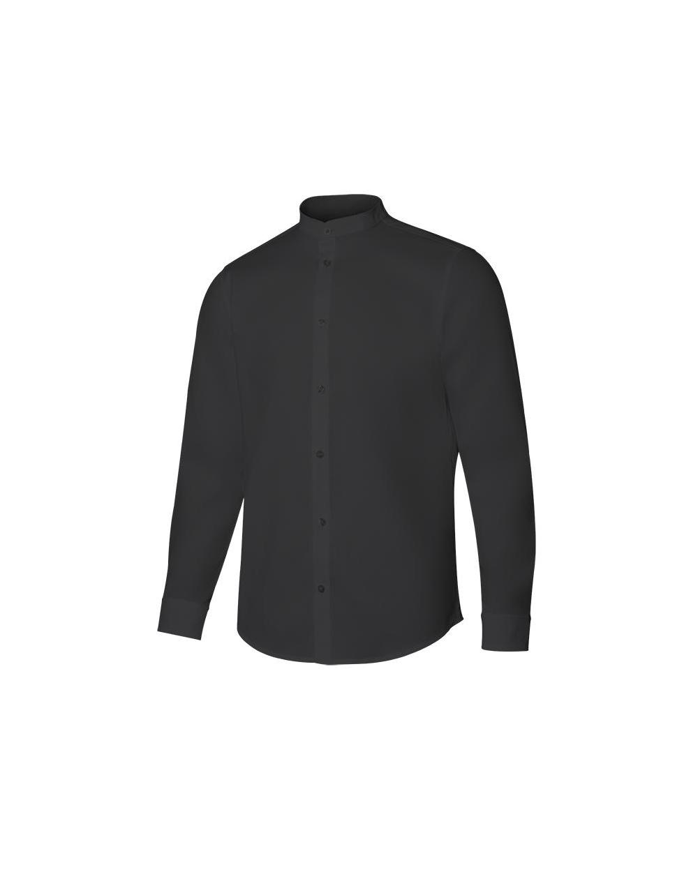 Comprar Camisa cuello tirilla stretch manga larga serie 405013s online barato Negro