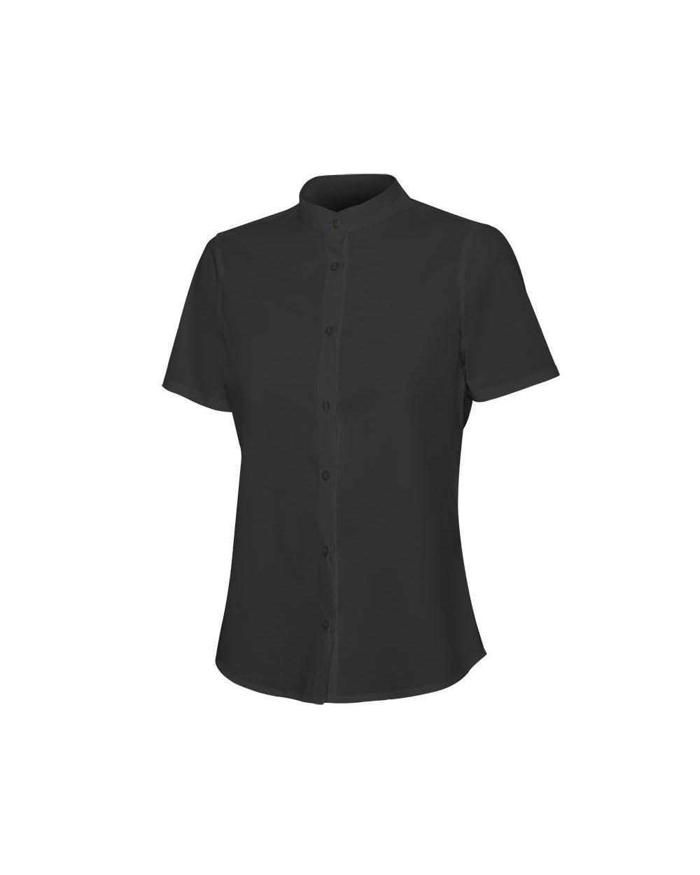 Comprar Camisa cuello tirilla stretch manga corta mujer serie 405014s online barato Negro