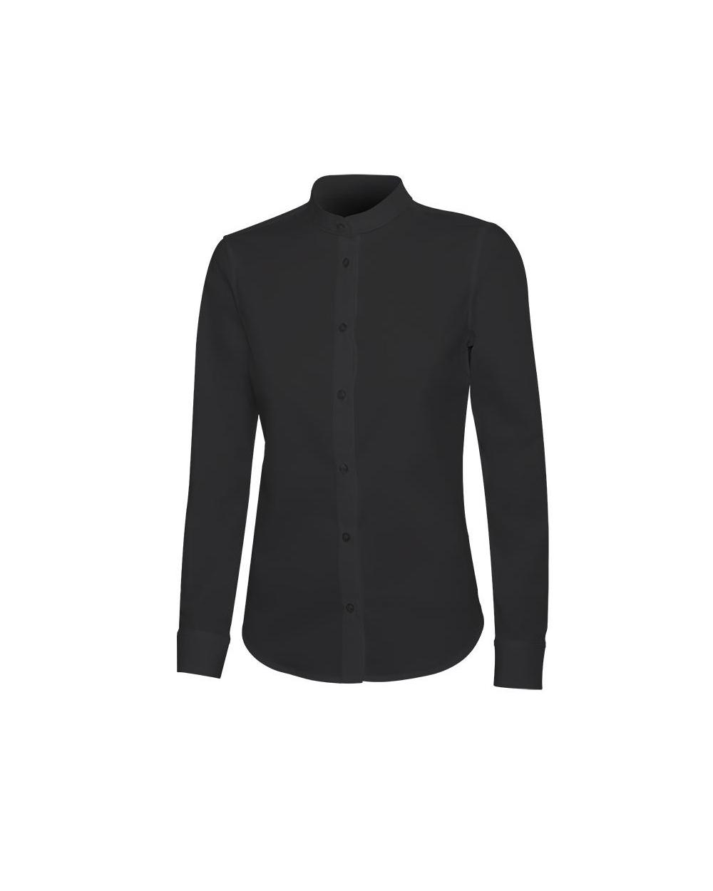 Comprar Camisa cuello tirilla stretch manga larga mujer serie 405015s online barato Negro