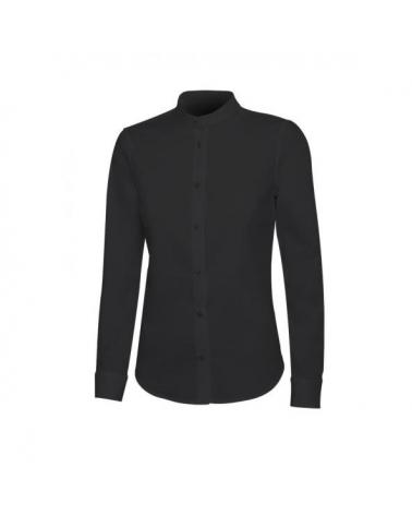 Comprar Camisa cuello tirilla stretch manga larga mujer serie 405015s online barato Negro