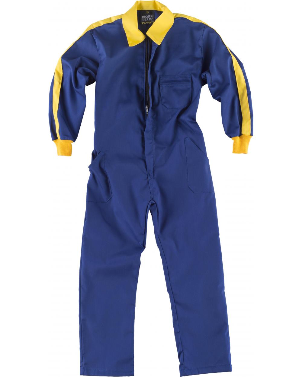 Comprar Buzo para niño B1000 Azulina+Amarillo workteam delante